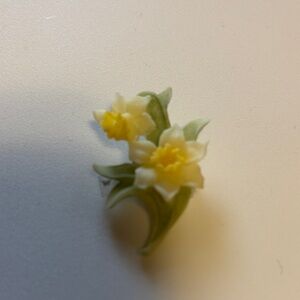 Floral Brooch with Yellow and White Flowers
